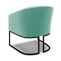 Kit 2 Poltronas Stella Suede Base Industrial Preto - D'Rossi Cor Azul Turquesa - 5