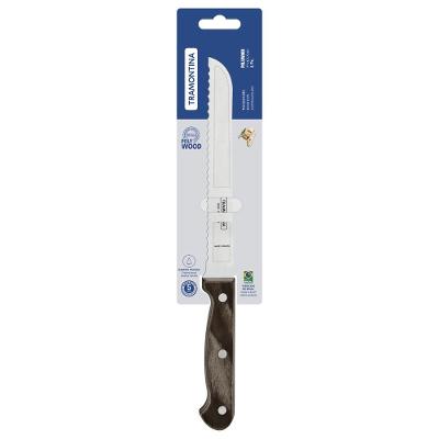Faca Para Pão Tramontina Polywood Com Lamina Em Aço Inox E Cabo De Madeira Castanho 7"