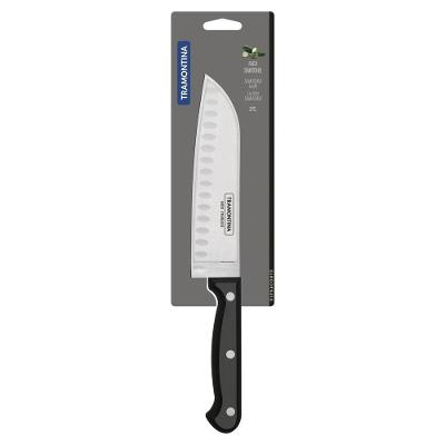 Faca Santoku Tramontina Ultracorte Com Lamina Em Aço Inox E Cabo De Polipropileno Preto 7"