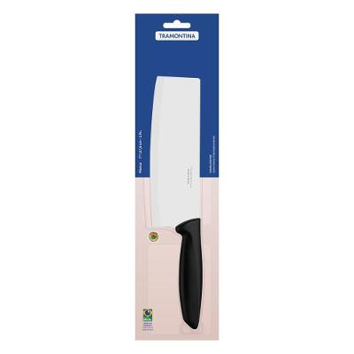 Cutelo Oriental Tramontina Plenus Com Lamina Em Aço Inox E Cabo De Polipropileno Preto 7"