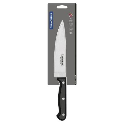 Faca Chef Tramontina Ultracorte Com Lamina Em Aço Inox E Cabo De Polipropileno Preto 7"