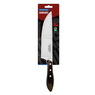 Faca Tramontina Para Carne 8" Em Aço Inox E Cabo Castanho Polywood