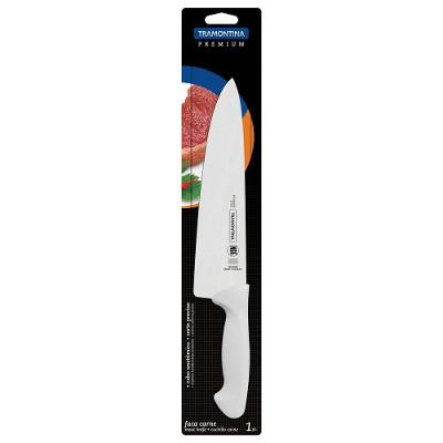 Faca Chef Tramontina Premium Com Lamina Em Aço Inox E Cabo De Polipropileno Branco 10"