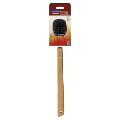 Escova Para Grelhas Tramontina Churrasco Com Lamina Em Aço Inox E Cabo De Madeira 41,7 Cm