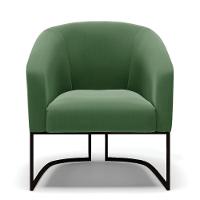 Kit 2 Poltronas Stella Suede Base Industrial Preto - D'Rossi Cor Verde - 7