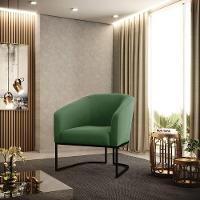 Kit 2 Poltronas Stella Suede Base Industrial Preto - D'Rossi Cor Verde - 8