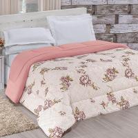 Edredom Casal Quality Estampado Dupla Face 100% Algodão Fio Penteado 1 Peça - Rosê - 1
