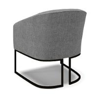 Kit 2 Poltronas Stella Linho Base Industrial Preto - D'Rossi Cor A26 Grafite - 5