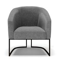 Kit 2 Poltronas Stella Linho Grafite A26 Base Industrial Preto - D'Rossi - 6