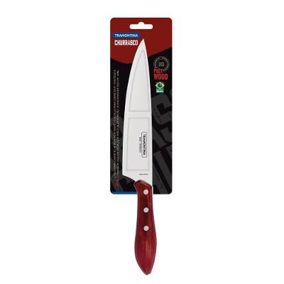 Faca Tramontina Para Carne 8" Em Aço Inox E Cabo Vermelho Polywood