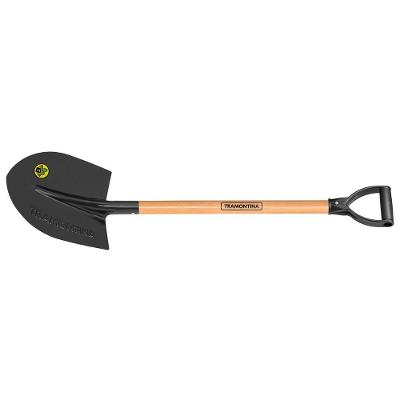 Pá Frankfurt Tramontina 454-00 Em Aço Com Cabo De Madeira 71 Cm Com Empunhadura Plástica