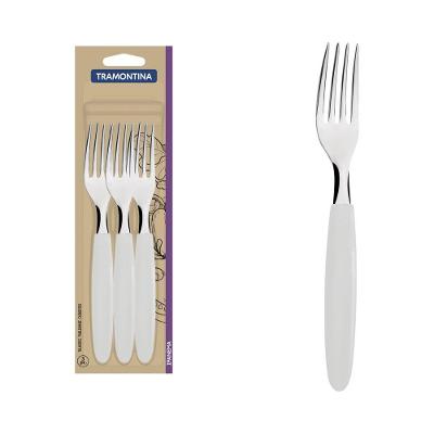 Garfos De Mesa Tramontina Ipanema Com Laminas Em Aço Inox E Cabos De Polipropileno Branco 3 Peças