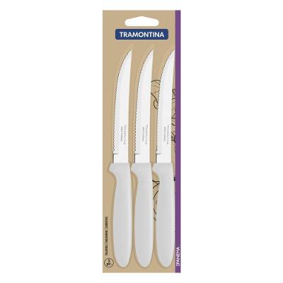 Conjunto De Facas Para Churrasco Tramontina Ipanema Com Laminas Em Aço Inox Branco 3 Peças