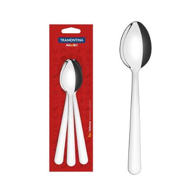 Conjunto De Colheres De Mesa Tramontina Malibu Em Aço Inox 03 Peças