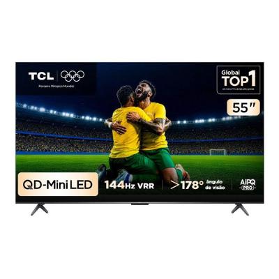 Smart TV TCL C6K 55 Polegadas 4K QLED Mini LED Preto Android TV 144Hz Bivolt