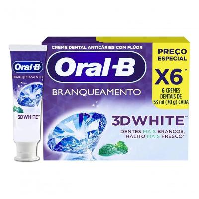 Pasta de Dente Oral-b 3d White Branqueadora 6 Unidades de 70g