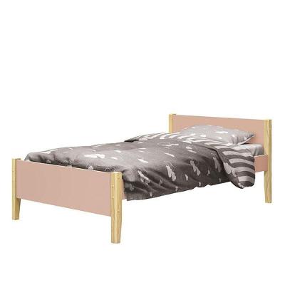 Cama Solteiro Simba com Cabeceira Alta MDF Rosa Fosco Reller Móveis