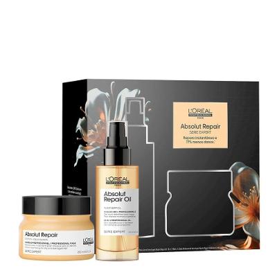 Kit Absolut Repair Máscara Oil Reconstrução e Brilho Leve com 2 Produtos L'Oréal Paris
