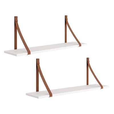 Kit 2 Prateleiras Luna 89,6CM Branco Fosco com Estrutura em MDF Reller Móveis