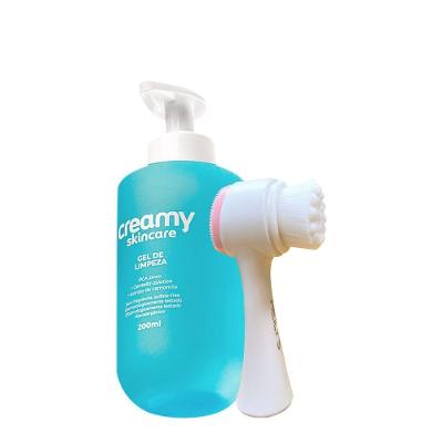 Kit Creamy Skincare Gel de Limpeza Escova Facial 2 em 1