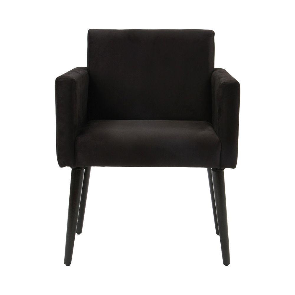 Kit 3 Poltronas Luca Estilo Retrô Decorativa Tecido Sintético - Preto - Cor: Preto - 5