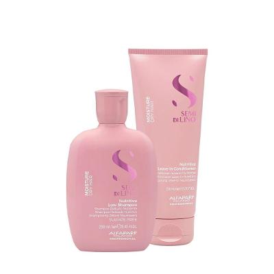 Kit Alfaparf Semi Di Lino Moisture Nutritive Nutrição e Finalização Shampoo e Leave-in