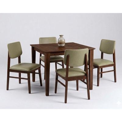 Conjunto de Mesa com 4 Cadeiras 4 Lugares em Madeira Machiato Capuccino 80CM Ágape