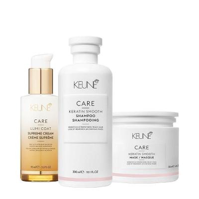 Kit de Tratamento Capilar Care Keratin Smooth Shampoo Máscara e Lumi Coat Supreme Cream Finalizador