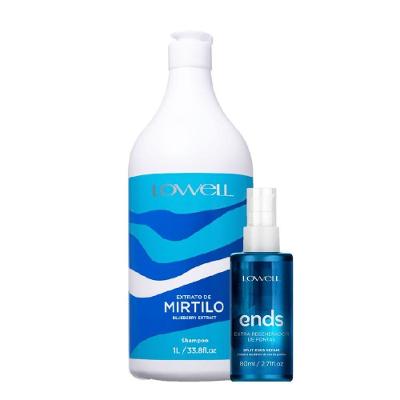 Kit de Tratamento Capilar Extrato de Mirtilo Shampoo 1L e Leave-in 100ml Multicolorido Lowell