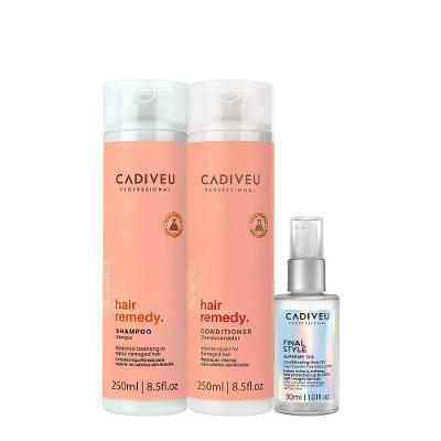 Kit de Tratamento Capilar Hair Remedy Duo e Final Style Shampoo 250ML Condicionador 250ML Cadiveu