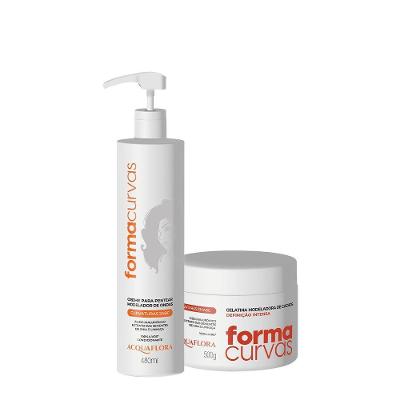 Kit de Tratamento Capilar Forma Curvas Creme de Pentear Ondas e Gelatina Modeladora Multicolorido
