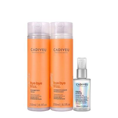 Kit de Tratamento Capilar Bye Frizz Duo e Final Style Oil Proteção Térmica Até 230°C Shampoo 250ml
