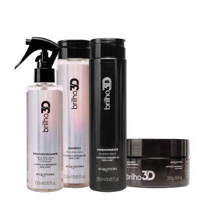 Kit de Tratamento Capilar Brilho 3d Hair Care Total com Shampoo 250ML Condicionador 250ML e Spray