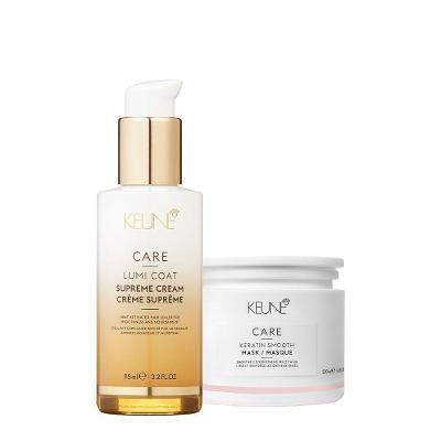 Kit de Tratamento Capilar Care Keratin Smooth Máscara e Lumi Coat Supreme Cream Finalizador Keune