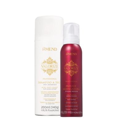 Kit de Tratamento Capilar Amend Valorize Mousse e Ação Anti-idade Fixação Média Multicolorido