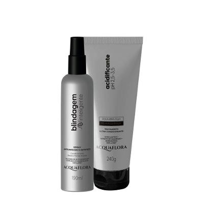 Kit de Tratamento Capilar Blindagem Inteligente com Spray e Acidificante 240g Acquaflora