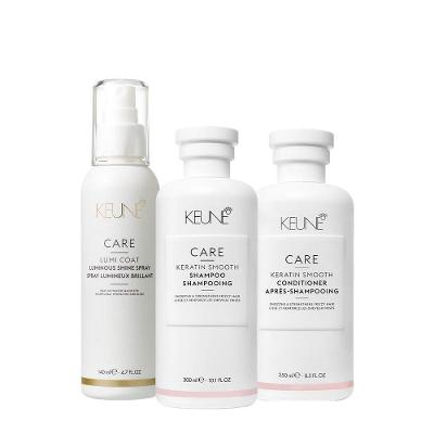 Kit de Tratamento Capilar Care Keratin Smooth Shampoo Condicionador e Finalizador Multicolorido