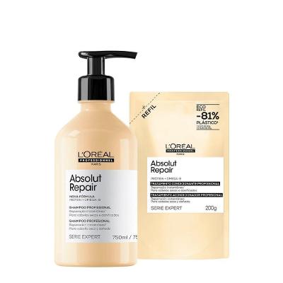 Kit de Tratamento Capilar Absolut Repair Reparação Intensa Refil Shampoo 750ML Máscara 200g