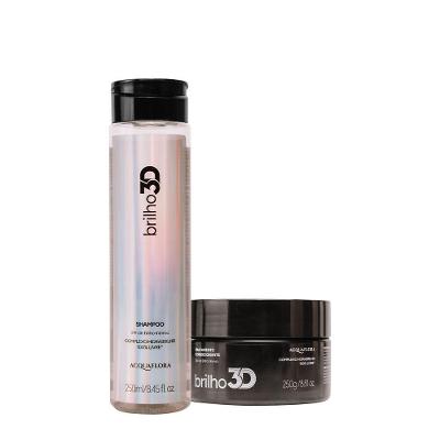 Kit de Tratamento Capilar Brilho 3D Shampoo 250ML e Condicionante 250g Acquaflora