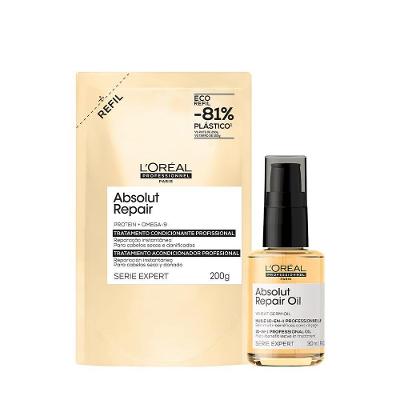 Kit de Tratamento Absolut Repair Nutrição Reparadora Óleo 30ml e Máscara 200g L'Oréal Paris