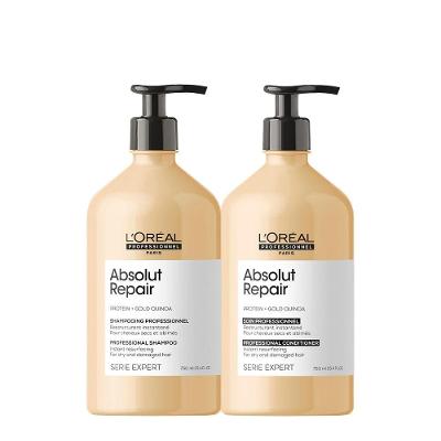 Kit de Tratamento Absolut Repair Gold Quinoa Protein Duo para Cabelos Danificados L'Oréal Paris