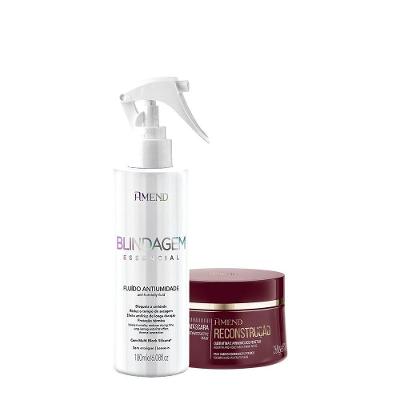 Kit de Tratamento Capilar Blindagem Essencial Fluído e Essenciais Máscara de Reconstrução 180ml