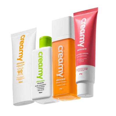 Kit de Skincare com Vitamina C Ácido Tranexâmico e Protetor Solar FPS60 Creamy