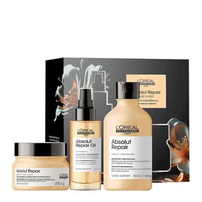 Kit de Tratamento Capilar Absolut Repair Shampoo Máscara Oil L'Oréal Paris 3 Produtos