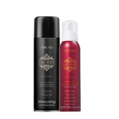 Kit de Produtos para Cabelo Valorize Mousse e Spray Fixador Multicolorido Amend Cosméticos 140G