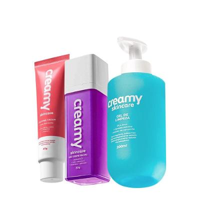 Kit de Skincare Gel de Limpeza Calming Cream Retinol 3 Produtos 200ml 40g Creamy