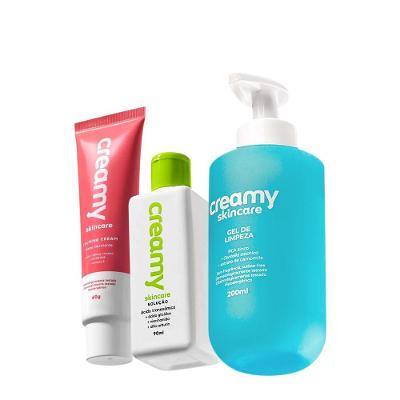 Kit de Skincare Gel de Limpeza Calming Cream Ácido Tranexâmico Clareamento Hidratação Creamy