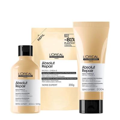 Kit de Tratamento Capilar Absolut Repair Home Care com 3 Produtos Maciez e Reparação L'Oréal Paris