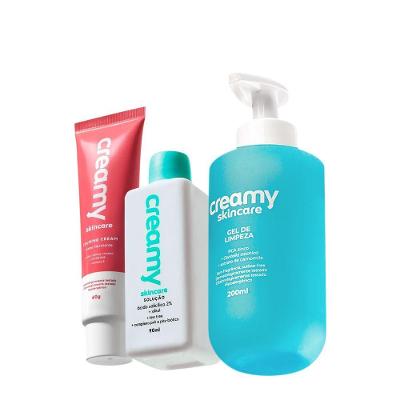 Kit de Skincare Gel de Limpeza Calming Cream Ácido Salicílico Hidratação Reparadora e Controle