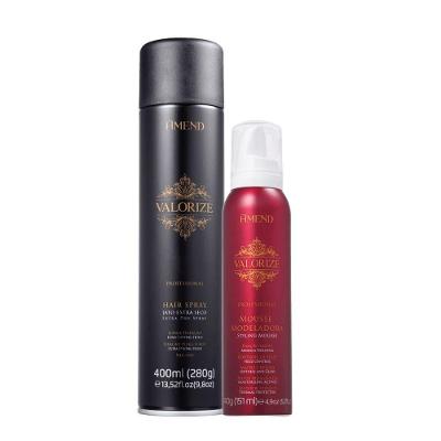 Kit de Produtos para Cabelo Valorize Mousse e Spray Fixador Ultra Forte Médio Multicolorido Amend